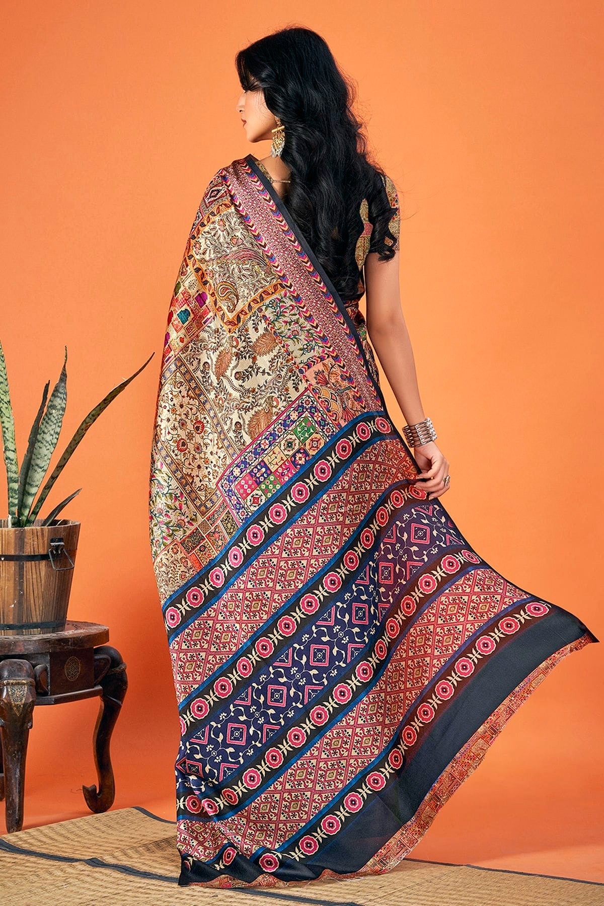 Multicolour Colour Pashmina Saree SD1110320 A
