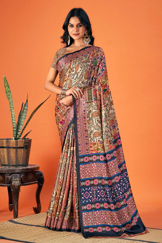 Multicolour Colour Pashmina Saree SD1110320