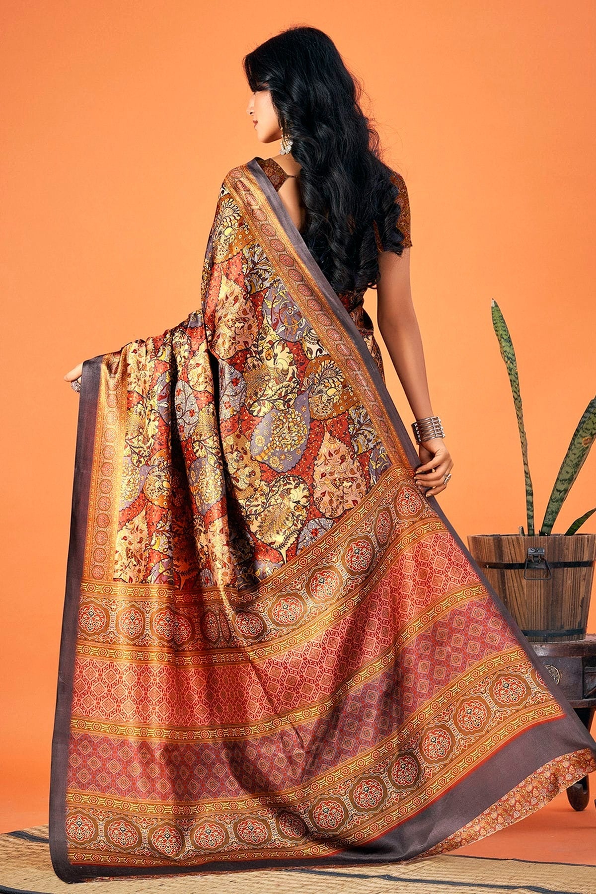 Multicolour Colour Pashmina Saree SD1110323 A