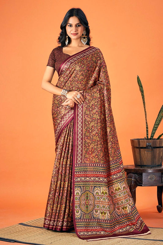 Multicolour Colour Pashmina Saree SD1110325