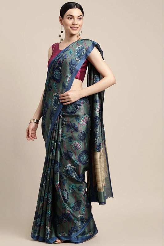 Multicolour Cotton Printed Saree SD1100933