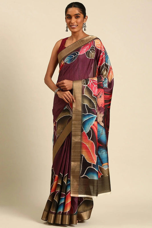 Multicolour Cotton Printed Saree SD1102413
