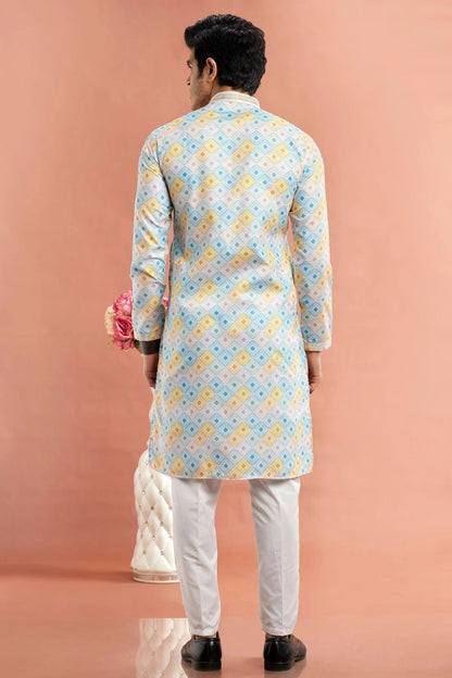 Multicolour Cotton Thread Work Kurta Pajama KP1230178 B