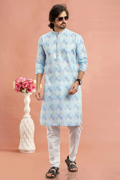 Multicolour Cotton Thread Work Kurta Pajama KP1230179 A