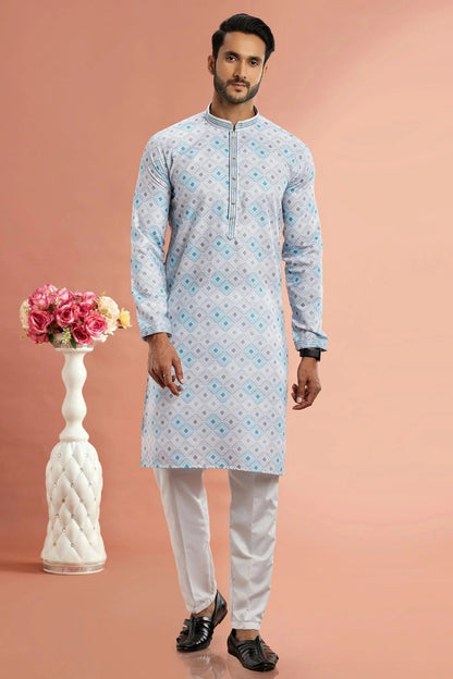 Multicolour Cotton Thread Work Kurta Pajama KP1230180