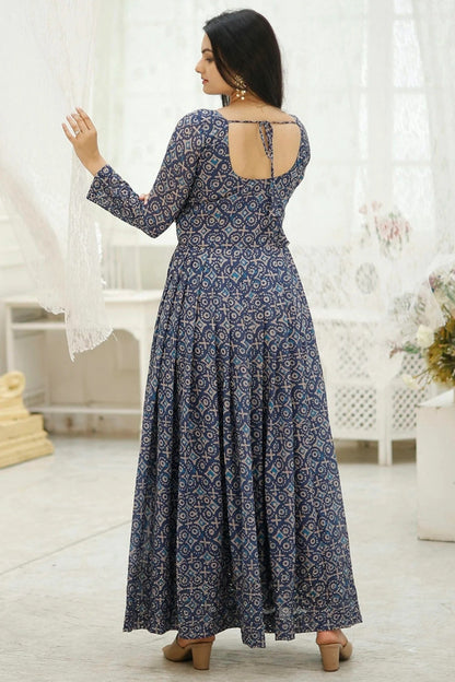 Multicolour Faux Georgette Stitched Gown GW1112342 A