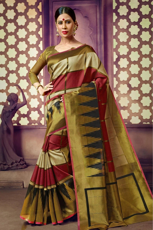 Multicolour Handloom Cotton Traditional Saree SD1100081