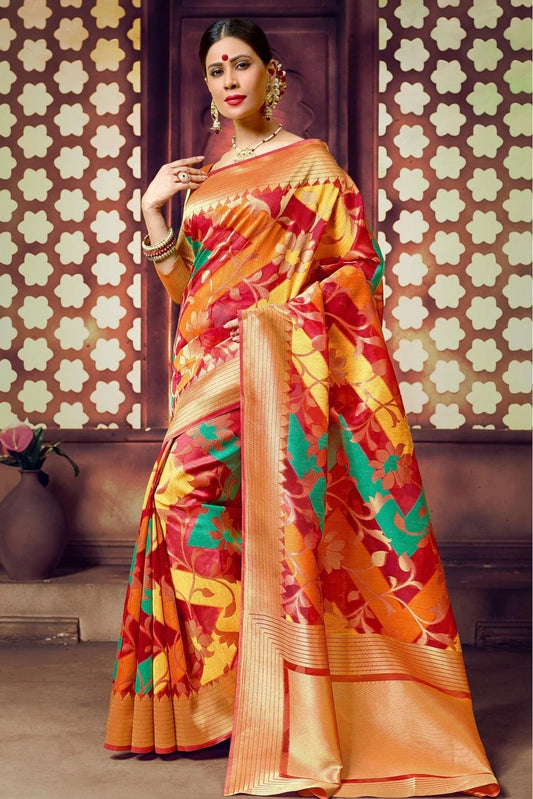 Multicolour Handloom Cotton Traditional Saree SD1100085
