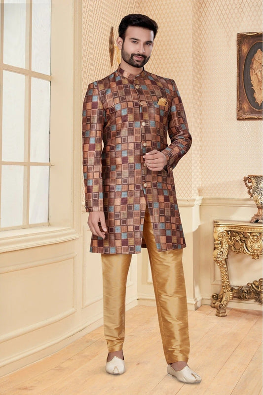 Multicolour Jacquard Sherwani SH1040252