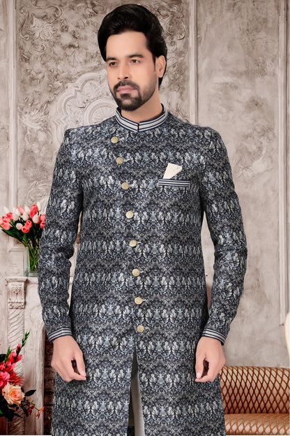 Multicolour Jacquard Sherwani SH1040307 A