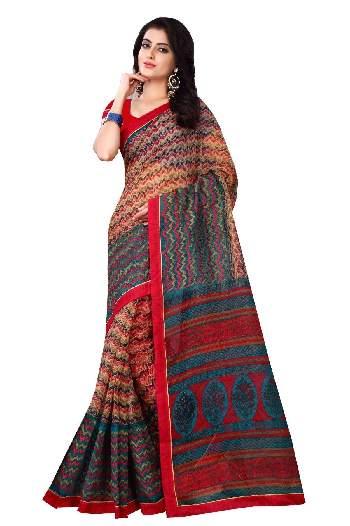 Multicolour Kota Silk Printed Saree SD1100803