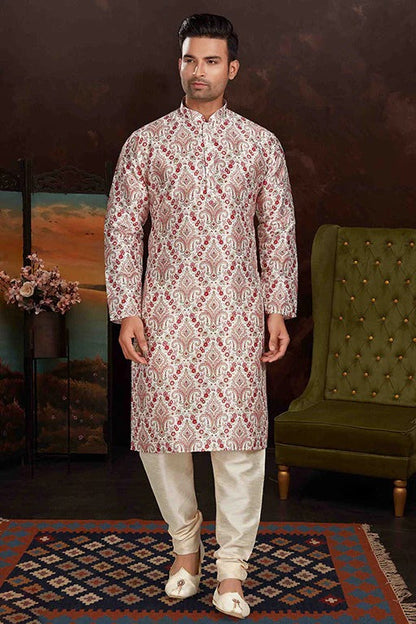 Multicolour Kurta Pajama In Malai Silk KP1210149