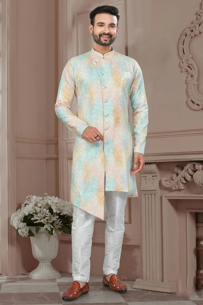 Multicolour Silk Dupion Sherwani SH1040589