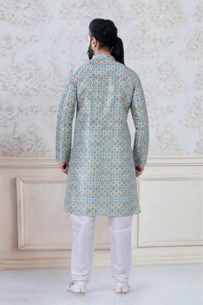 Multicolour Silk Festival Wear Kurta Pajama KP1130052 A