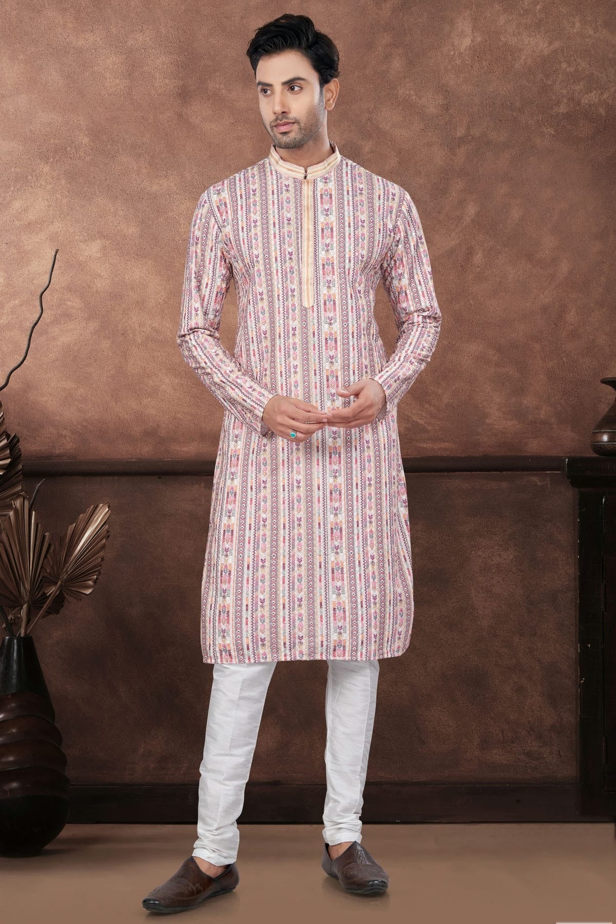 Multicolour Soft Rayon Kurta Pajama KP1040669