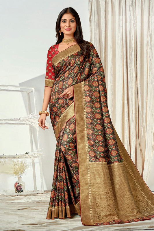 Multicolour Tussar Silk Printed Saree LC1121604