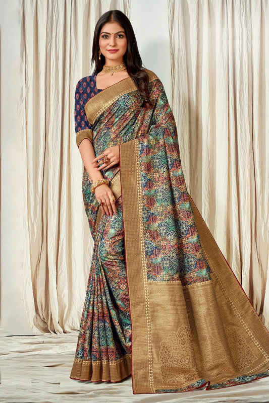 Multicolour Tussar Silk Printed Saree LC1121605