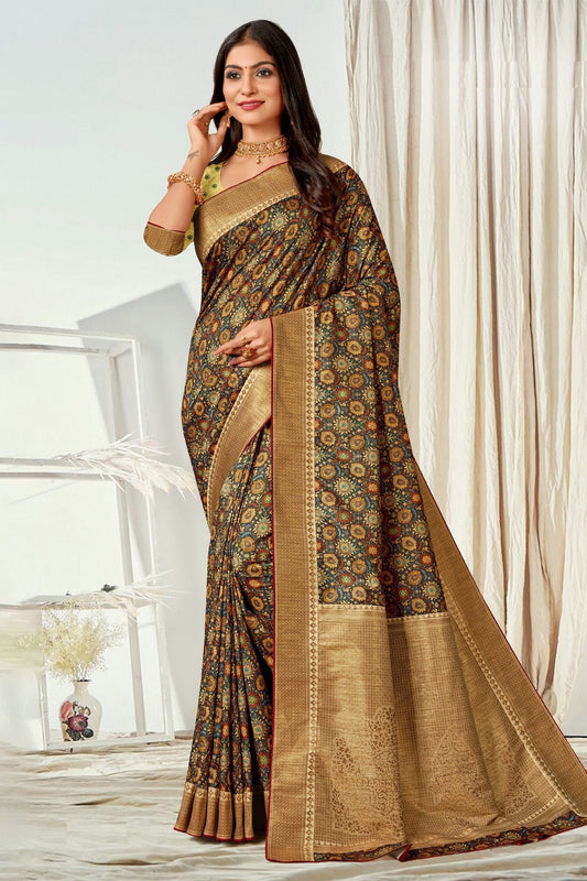 Multicolour Tussar Silk Printed Saree LC1121607