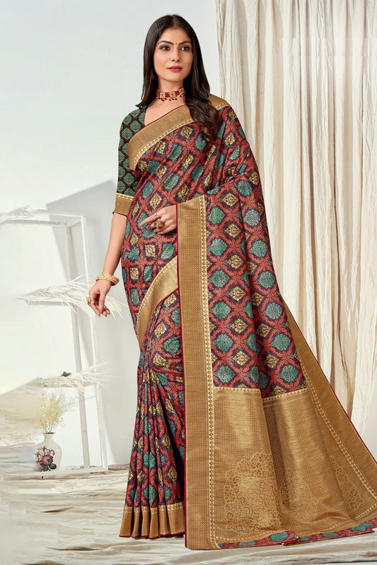 Multicolour Tussar Silk Printed Saree LC1121608