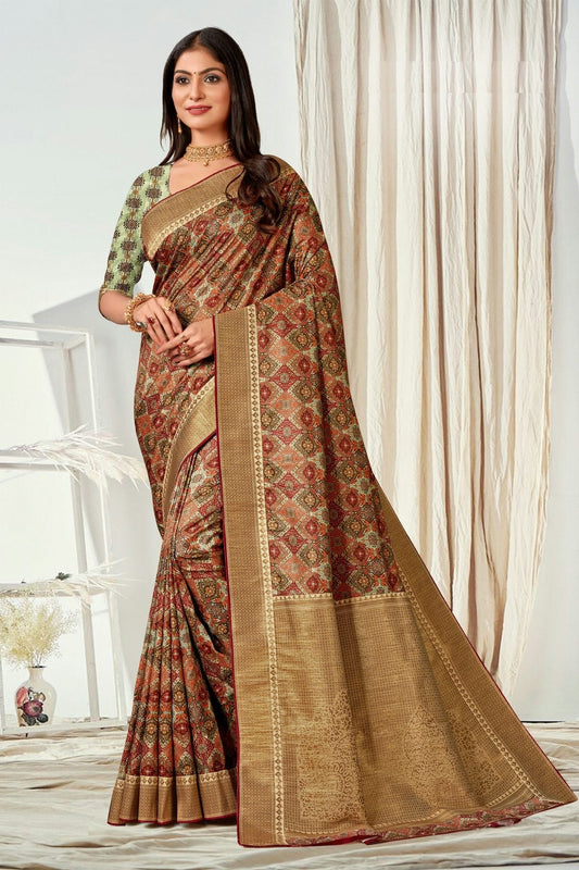 Multicolour Tussar Silk Printed Saree LC1121612