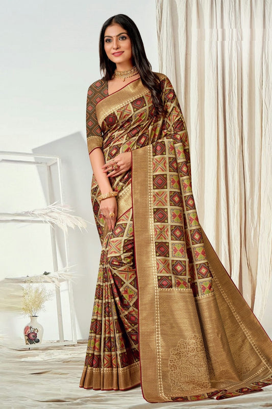 Multicolour Tussar Silk Printed Saree LC1121614