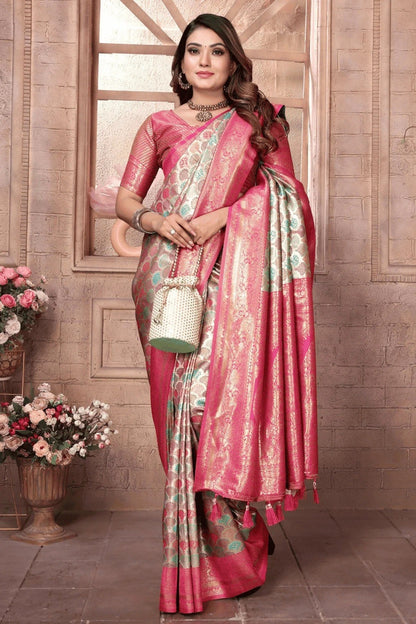 Multicolour Woven Work Banarasi Silk Traditional Saree SD1250237 A
