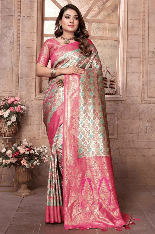 Multicolour Woven Work Banarasi Silk Traditional Saree SD1250237