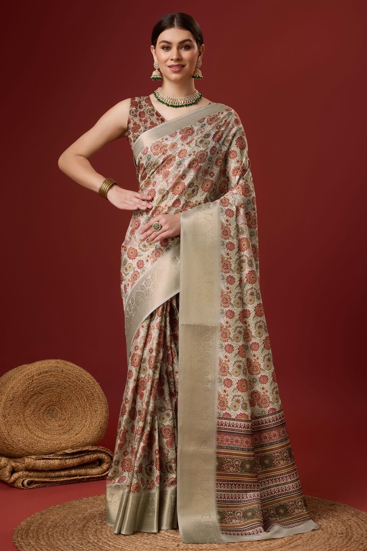 Multicolour Woven Work Cotton Saree SD1102097