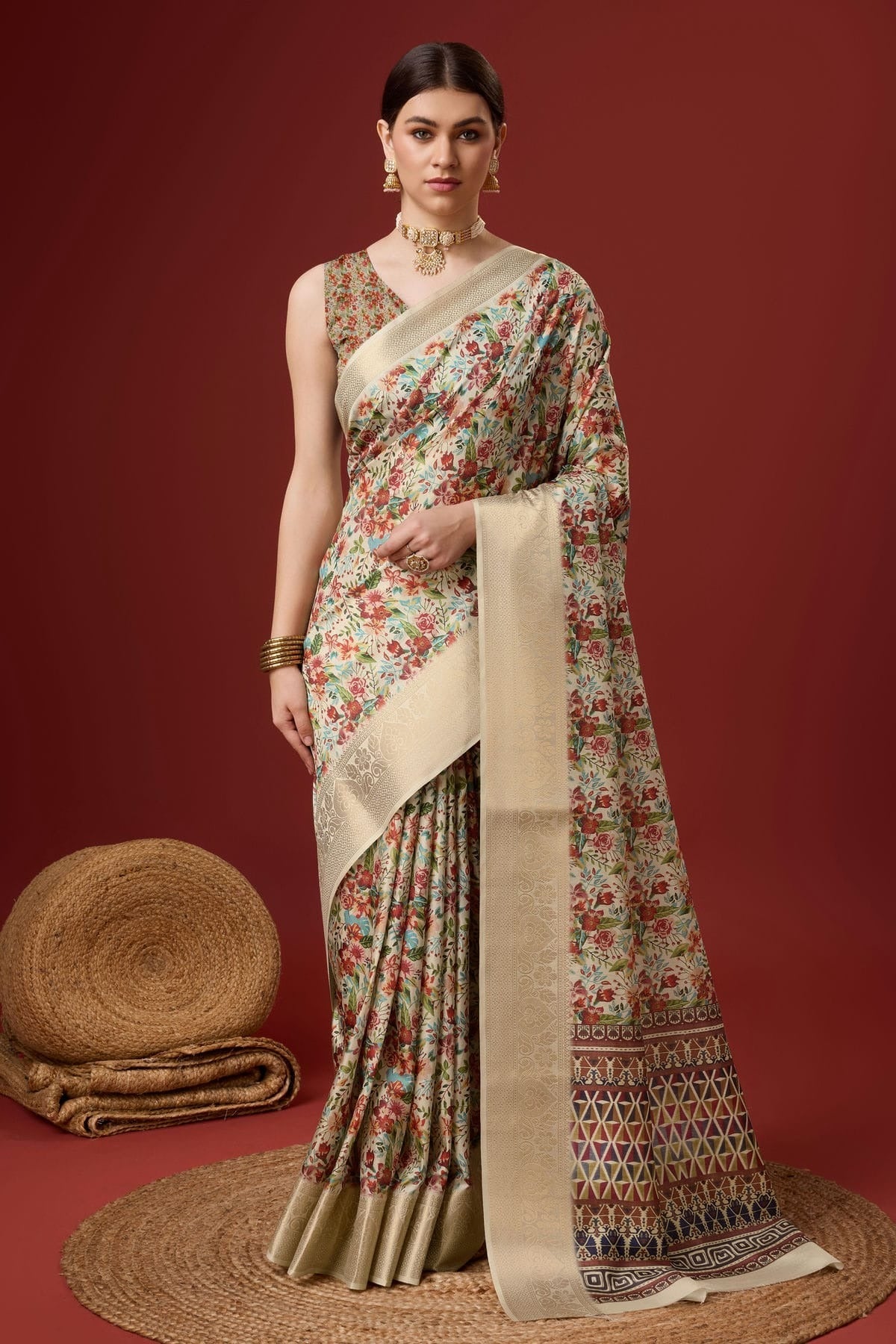 Multicolour Woven Work Cotton Saree SD1102099
