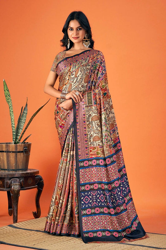 Multicolour Woven Work Pashmina Saree SD1102120