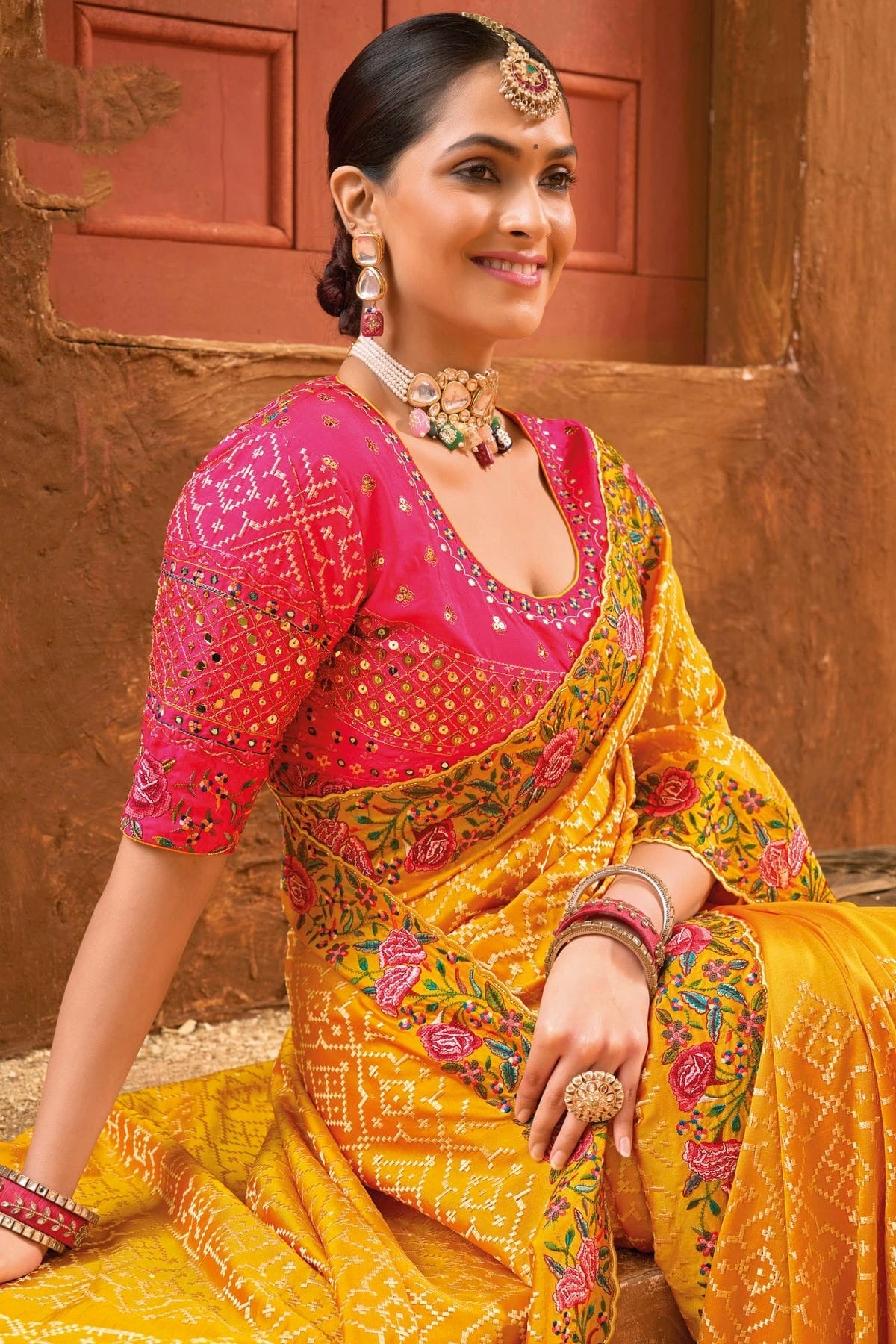 Mustard Colour Banarasi Silk Saree SD1110248 A