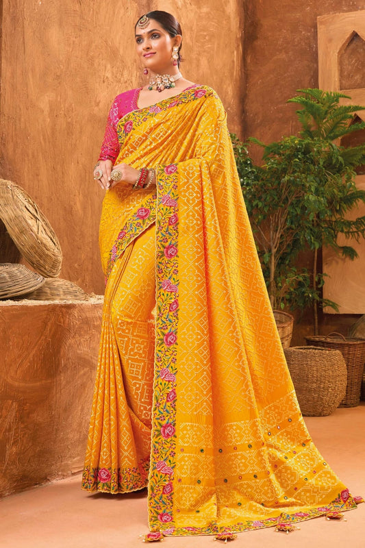 Mustard Colour Banarasi Silk Saree SD1110248