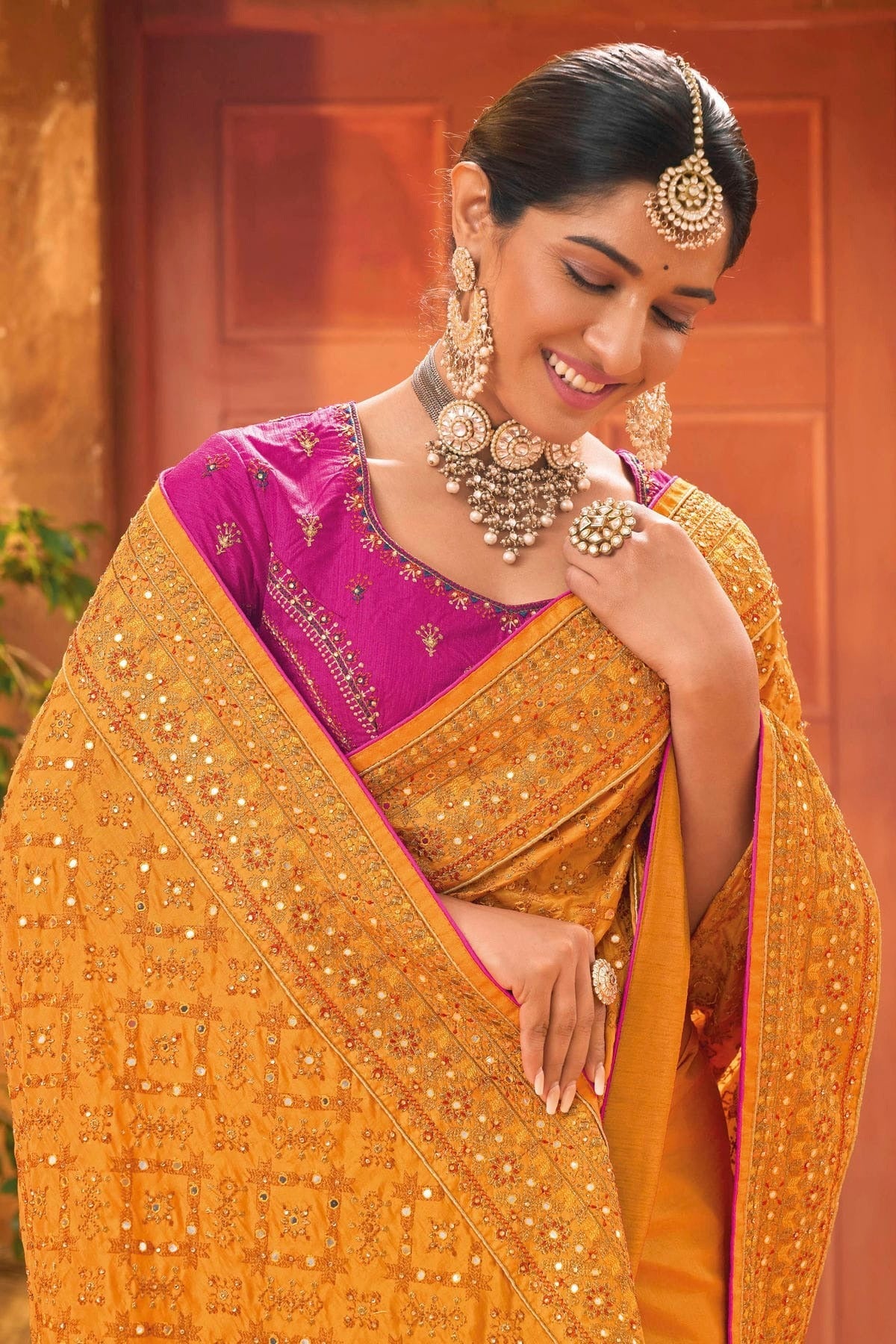 Mustard Colour Banarasi Silk Saree SD1110251 A