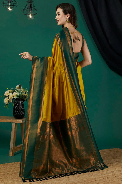 Mustard Colour Banarasi Silk Traditional Saree SD1112125 A