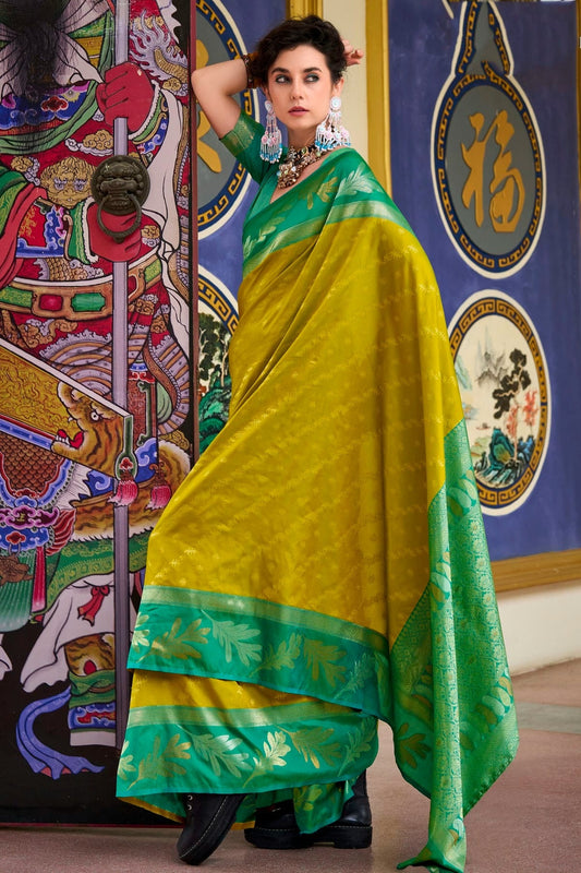 Mustard Colour Banarasi Silk Traditional Saree SD1290191