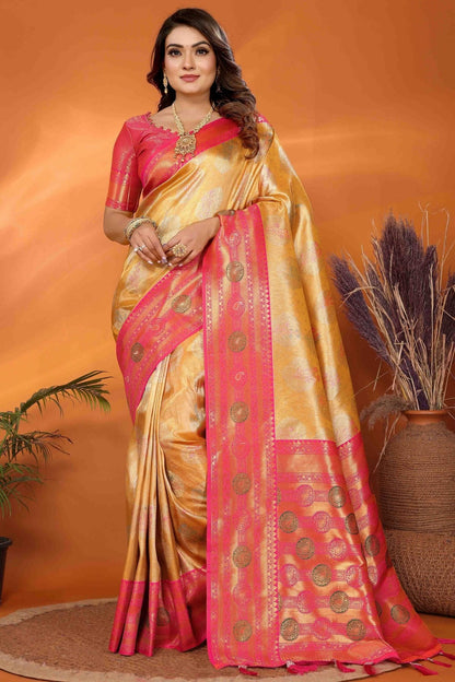 Mustard Colour Banarasi Tissue Silk Traditional Saree SD1113095