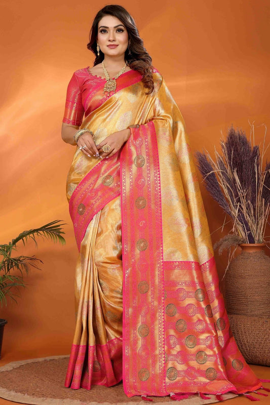 Mustard Colour Banarasi Tissue Silk Traditional Saree SD1113095