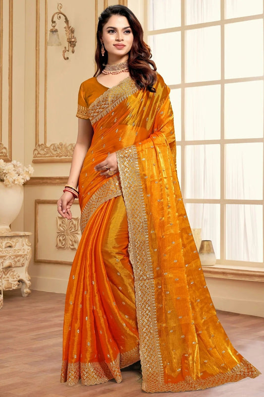 Mustard Colour Burberry Silk Designer Saree SD1121843