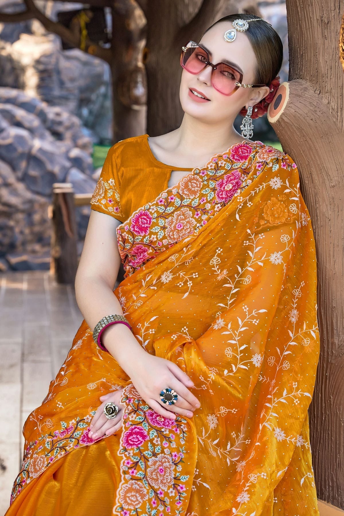 Mustard Colour Burberry Silk Designer Saree SD1121856 A