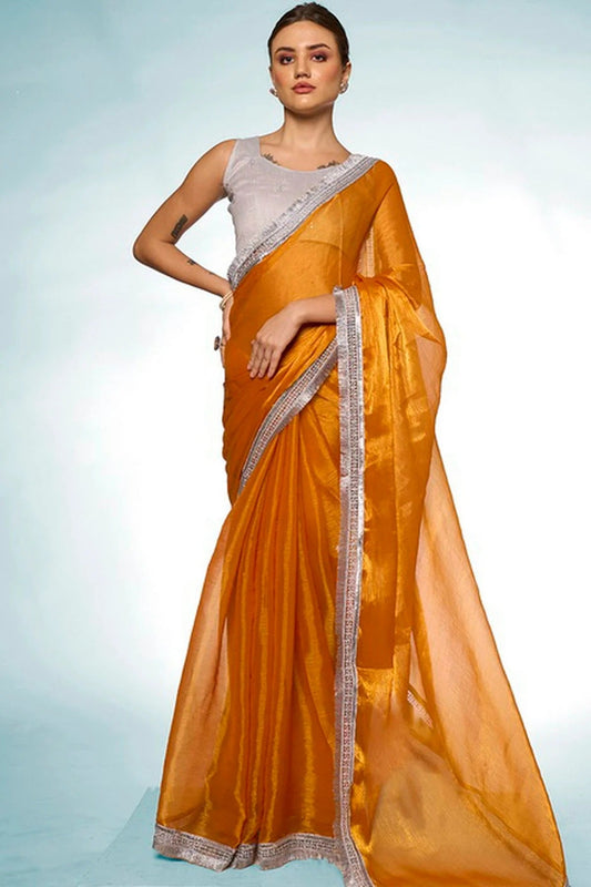 Mustard Colour Burburry Designer Saree SD1111675