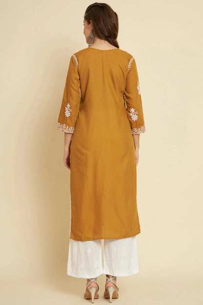Mustard Colour Cotton Slub Kurti KR1111033 A