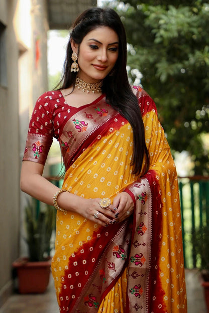 Mustard Colour Dola Silk Paithani Saree SD1110902 A
