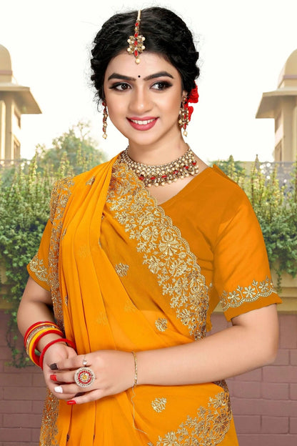Mustard Colour Georgette Saree SD1090801 A_ea8d3d9e 8d45 4895 ba2f 79f3b574817d