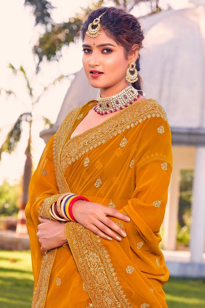 Mustard Colour Georgette Saree SD1090809 A_c6327841 77b4 4f04 ad9c b94d4421d6a2