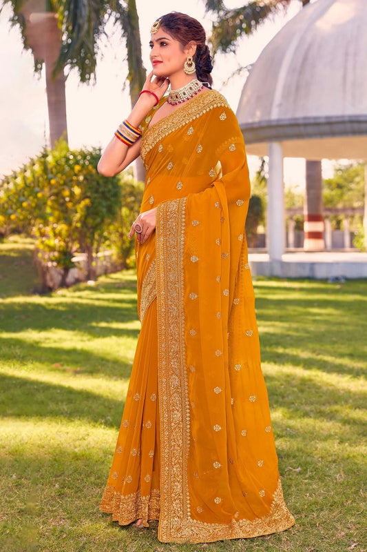 Mustard Colour Georgette Saree SD1090809_6faf9f9d 2418 4734 b62f e63772e8f690