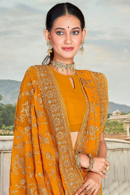 Mustard Colour Georgette Saree SD1090826 A_13a1cff7 cca5 4bad 8cb3 25a9b7aed7dc