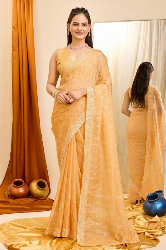 Mustard Colour Georgette Saree SD1110214