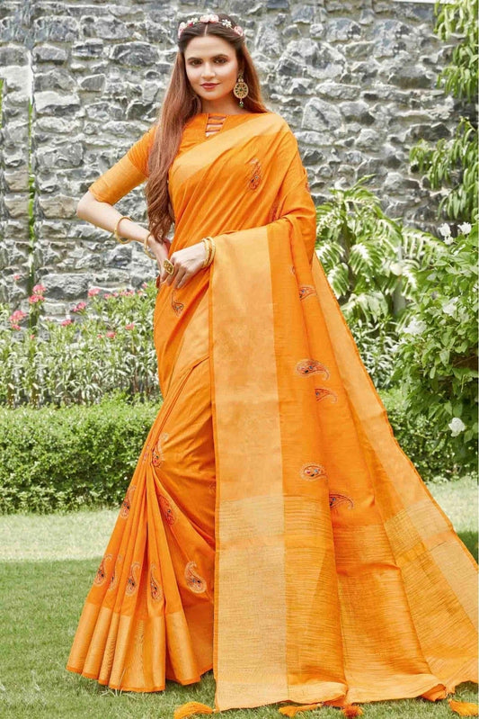 Mustard Colour Handloom Silk Traditional Saree SD1100010