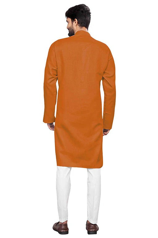 Mustard Colour Kurta Pajama In Cotton KP1210210 A