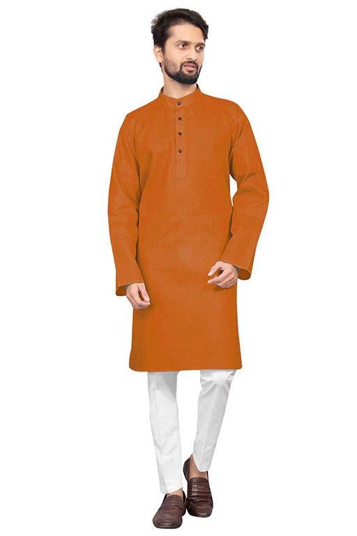 Mustard Colour Kurta Pajama In Cotton KP1210210